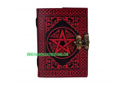 Vintage Look Distressed Leather Journal Embossed Pentacle Journal Sketchbook Diary Christmas gifts Shadow Journal